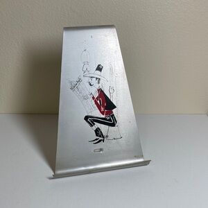 MCM Vintage Metal paper stand with cowboy picture Design